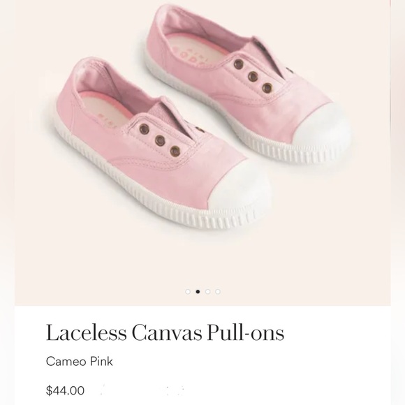 Mini Boden Canvas Laceless Pull On Sneaker. Light Pink, Size EU 27 (US 10). - Picture 3 of 11